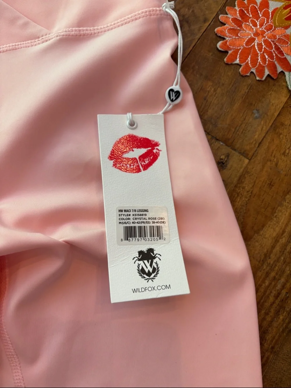 Wildfox Pink Leggings with Blue & Purple Palm Accents nwt - Picture 4 of 5